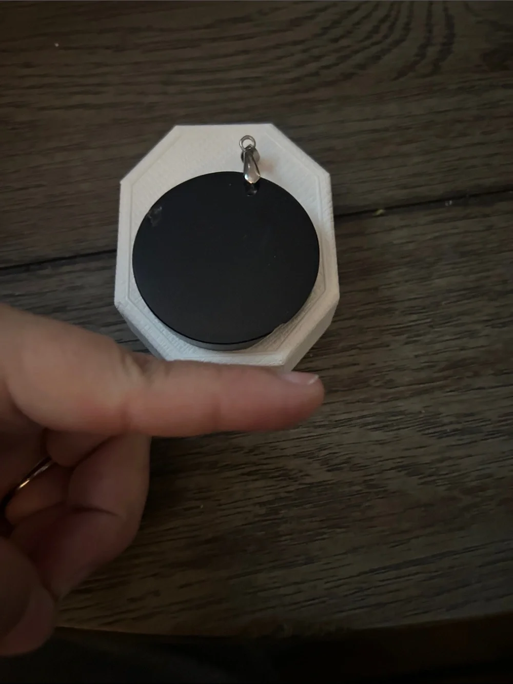 Minimal Black Circular onyx Pendant Necklace - Women Accessories